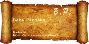 Baka Piroska névjegykártya