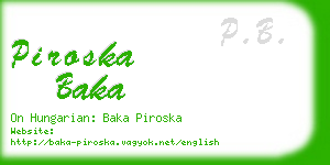 piroska baka business card